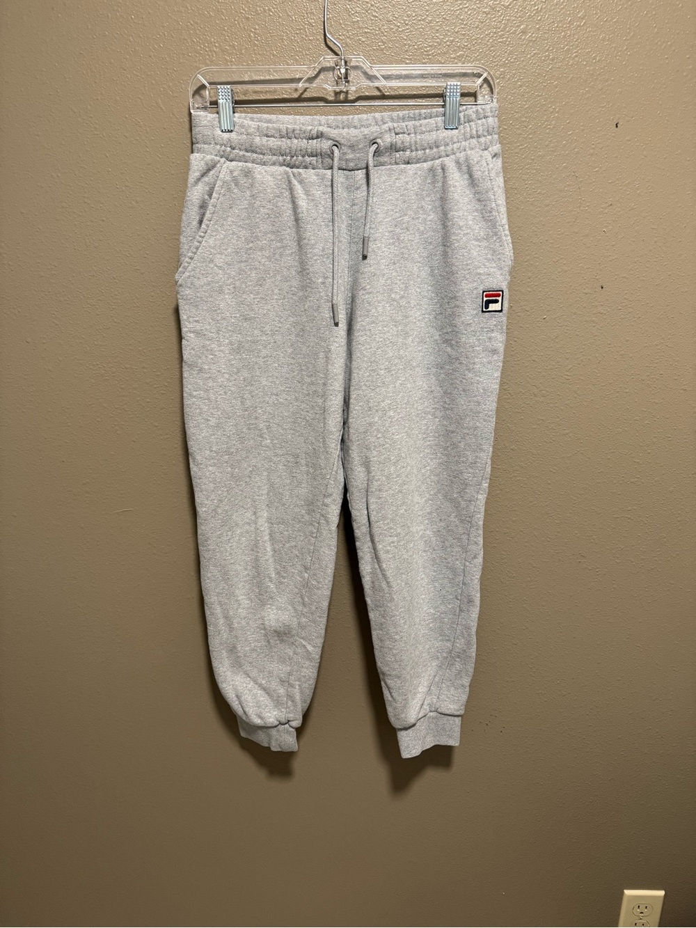 Fila Light Gray Women’s Track Pants with Logo